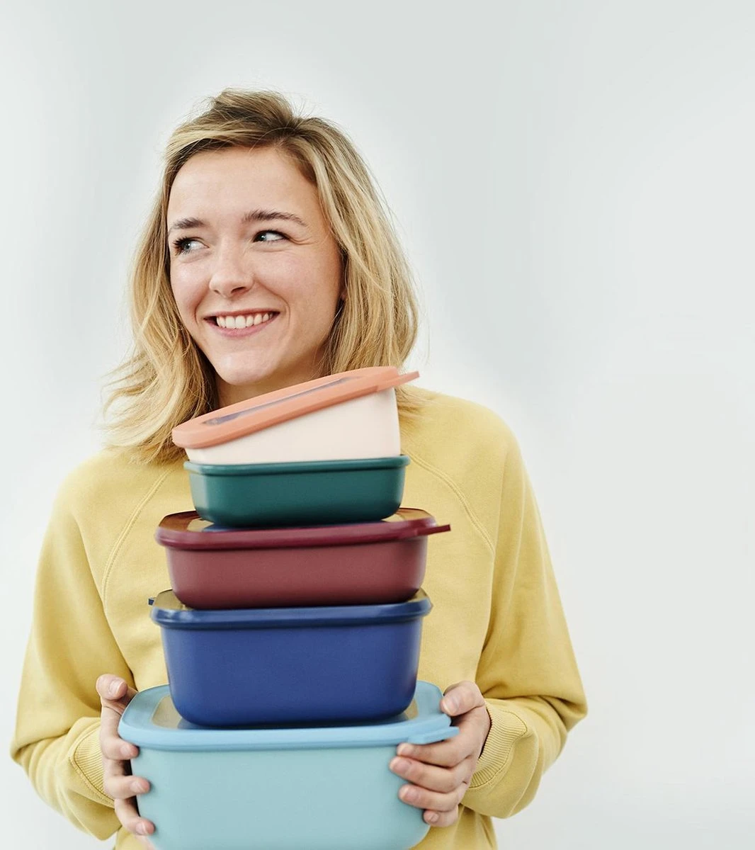 Mepal - Multikom Cirqula Rechthoekig 3-delige Set (500+1000+2000) - Mag In De Vriezer, Magnetron En Vaatwasser – Nordic White – Meal Prep Bakjes - Bewaardozen Met Deksel 6 Mepal - Multikom Cirqula Rechthoekig 3-delige Set (500+1000+2000) - Mag In De Vriezer, Magnetron En Vaatwasser – Nordic White – Meal Prep Bakjes - Bewaardozen Met Deksel - Afbeelding 4