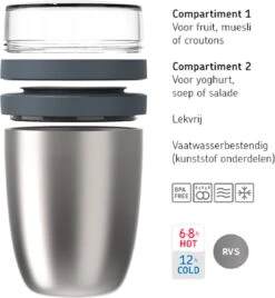 Mepal – Isoleer Lunchpot Ellipse – Houdt Je Eten 6-8 Uur Warm En 12 Uur Koud – Titanium – 2 Compartimenten – Soep Beker To Go – Yoghurt Beker Muesli - Thermos Lunchbox -Gezinswaren Verkoop 1108x1200 1