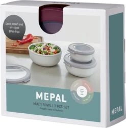 Mepal - Multikom Cirqula 3-delige Set (350 + 750 + 1250 Ml) - Mag In De Vriezer, Magnetron En Vaatwasser – Nordic Berry – Meal Prep Bakjes - Bewaardozen Met Deksel -Gezinswaren Verkoop 1176x1200