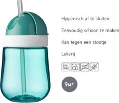 Mepal Mio – Rietjesbeker 300 Ml – Gegarandeerd Lekvrij – Deep Turquoise – Ideaal Voor Onderweg – Drinkbeker Kinderen -Gezinswaren Verkoop 1200x1038 2