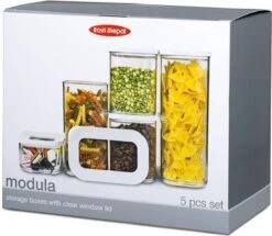 Mepal – Starterset Bewaardoos Modula – 7-delig – Wit – Bewaardozen Voedsel – Voorraaddozen - Stapelbaar -Gezinswaren Verkoop 1200x1044