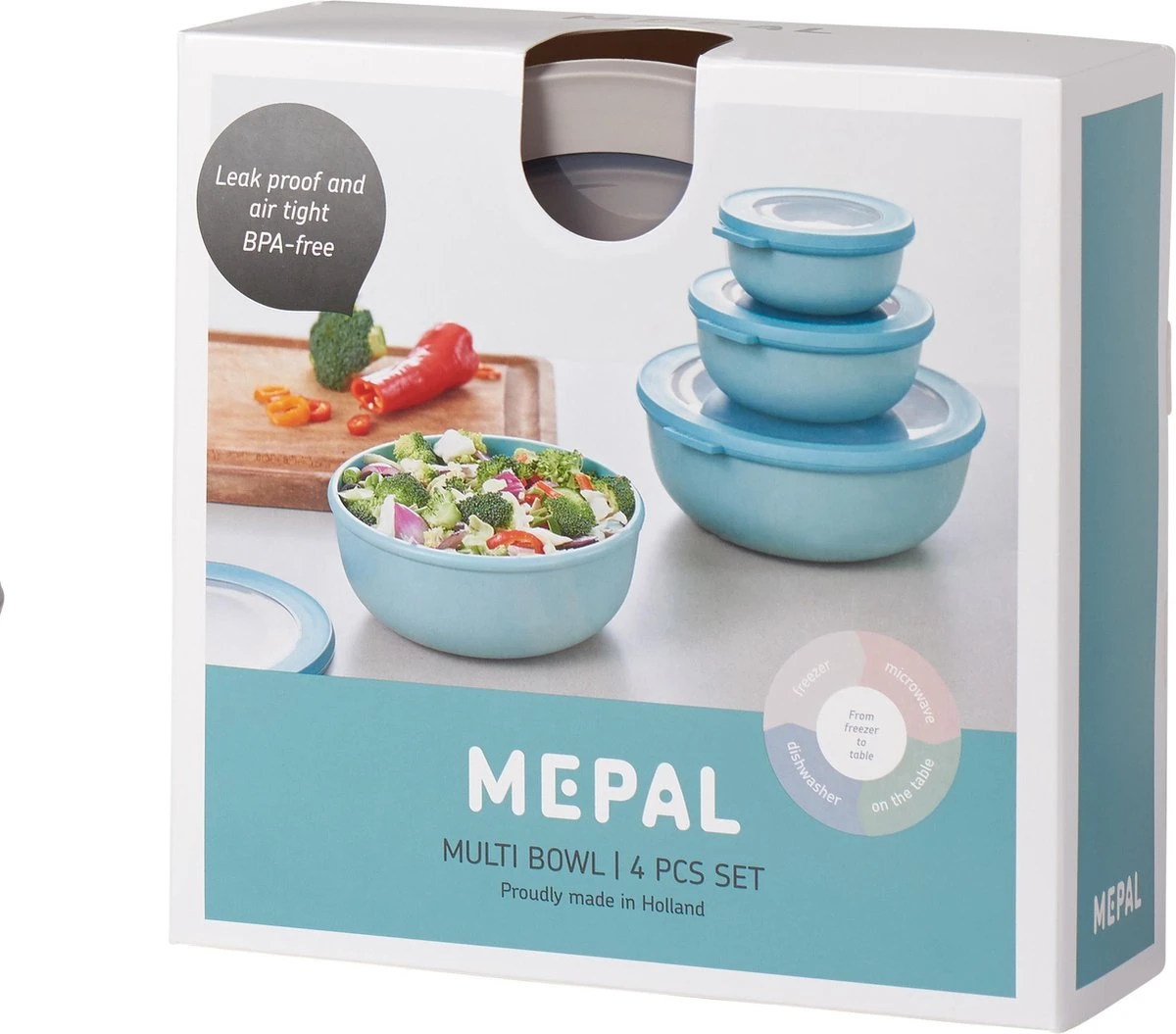 Mepal - Multikom Cirqula 4-delige Set (350 + 750 + 1250 + 2250 Ml) - Mag In De Vriezer, Magnetron En Vaatwasser – Nordic White – Meal Prep Bakjes - Bewaardozen Met Deksel 4 Mepal - Multikom Cirqula 4-delige Set (350 + 750 + 1250 + 2250 Ml) - Mag In De Vriezer, Magnetron En Vaatwasser – Nordic White – Meal Prep Bakjes - Bewaardozen Met Deksel - Afbeelding 2