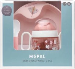 Mepal Mio – Babyservies 3-delig – Bestaat Uit Een Oefenbord, Antilekbeker En Oefenlepel – Flowers & Butterflies – Licht In Gewicht – Kan Tegen Een Stootje -Gezinswaren Verkoop 1200x1114