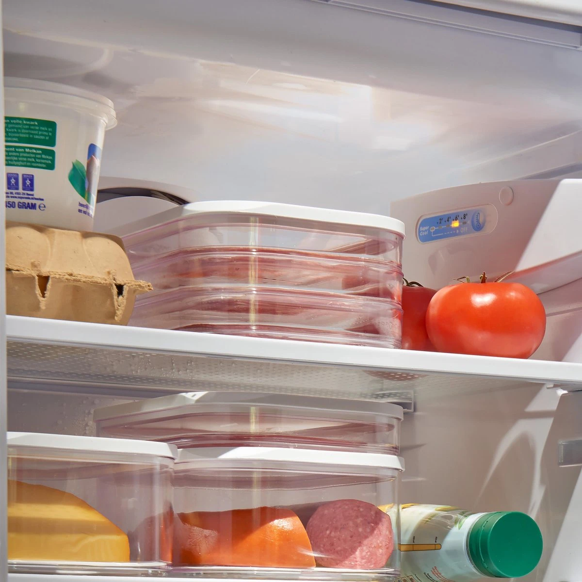 Mepal – Vleeswarendoos Modula 1-laags – Wit – Bewaardoos Met Deksel – Zicht Op Inhoud - Stapelbaar – Koelkastdoos 8 Mepal – Vleeswarendoos Modula 1-laags – Wit – Bewaardoos Met Deksel – Zicht Op Inhoud - Stapelbaar – Koelkastdoos - Afbeelding 6