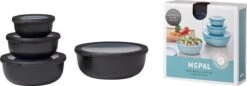 Mepal - Multikom Cirqula 4-delige Set (350 + 750 + 1250 + 2250 Ml) - Mag In De Vriezer, Magnetron En Vaatwasser – Nordic Black – Meal Prep Bakjes - Bewaardozen Met Deksel -Gezinswaren Verkoop 1200x416