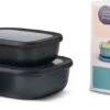 Mepal - Multikom Cirqula Rechthoekig 3-delige Set (500+1000+2000) - Mag In De Vriezer, Magnetron En Vaatwasser – Nordic Black – Meal Prep Bakjes - Bewaardozen Met Deksel -Gezinswaren Verkoop 1200x437