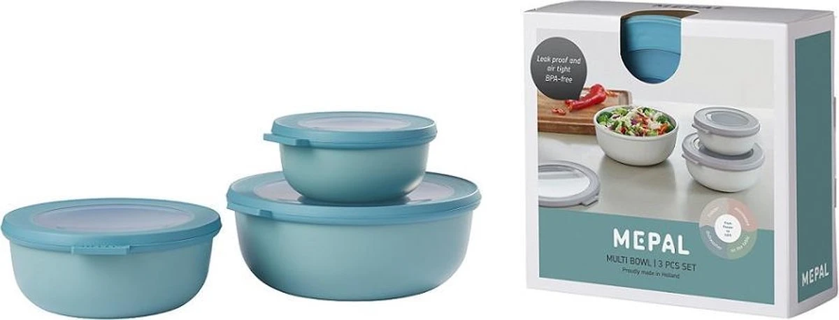 Mepal - Multikom Cirqula 3-delige Set (350 + 750 + 1250 Ml) - Mag In De Vriezer, Magnetron En Vaatwasser – Nordic Green – Meal Prep Bakjes - Bewaardozen Met Deksel 8 Mepal - Multikom Cirqula 3-delige Set (350 + 750 + 1250 Ml) - Mag In De Vriezer, Magnetron En Vaatwasser – Nordic Green – Meal Prep Bakjes - Bewaardozen Met Deksel - Afbeelding 6