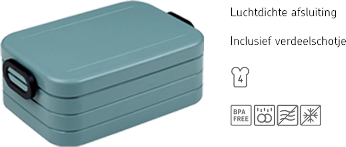 Mepal - Lunchbox Take A Break Midi – Geschikt Voor 4 Boterhammen – Nordic Green – Lunchbox Voor Volwassenen 4 Mepal - Lunchbox Take A Break Midi – Geschikt Voor 4 Boterhammen – Nordic Green – Lunchbox Voor Volwassenen - Afbeelding 2