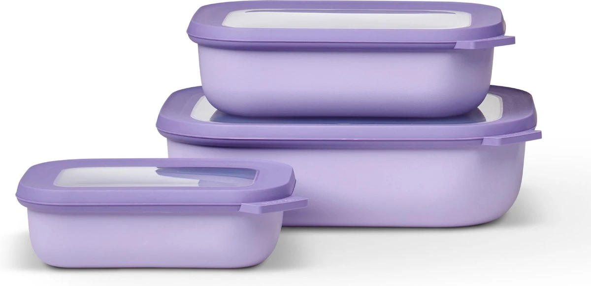 Mepal - Multikom Cirqula Rechthoekig 3-delige Set (500+1000+2000) - Mag In De Vriezer, Magnetron En Vaatwasser – Nordic Lilac – Meal Prep Bakjes - Bewaardozen Met Deksel 3 Mepal - Multikom Cirqula Rechthoekig 3-delige Set (500+1000+2000) - Mag In De Vriezer, Magnetron En Vaatwasser – Nordic Lilac – Meal Prep Bakjes - Bewaardozen Met Deksel
