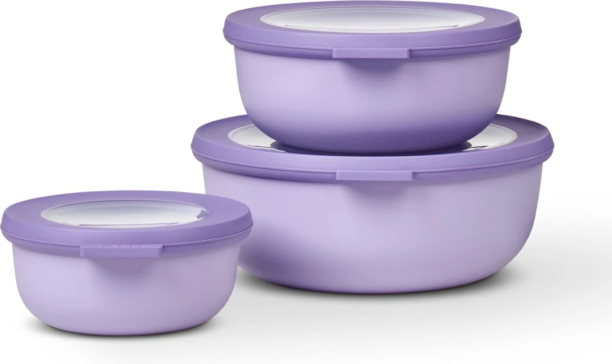 Mepal - Multikom Cirqula 3-delige Set (350 + 750 + 1250 Ml) - Mag In De Vriezer, Magnetron En Vaatwasser – Nordic Lilac – Meal Prep Bakjes - Bewaardozen Met Deksel 3 Mepal - Multikom Cirqula 3-delige Set (350 + 750 + 1250 Ml) - Mag In De Vriezer, Magnetron En Vaatwasser – Nordic Lilac – Meal Prep Bakjes - Bewaardozen Met Deksel