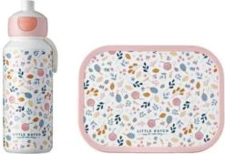 Mepal – Lunchset Campus (pu + Lb) – Pop-up Drinkfles En Broodtrommel Voor Kinderen – Spring Flowers – Little Dutch