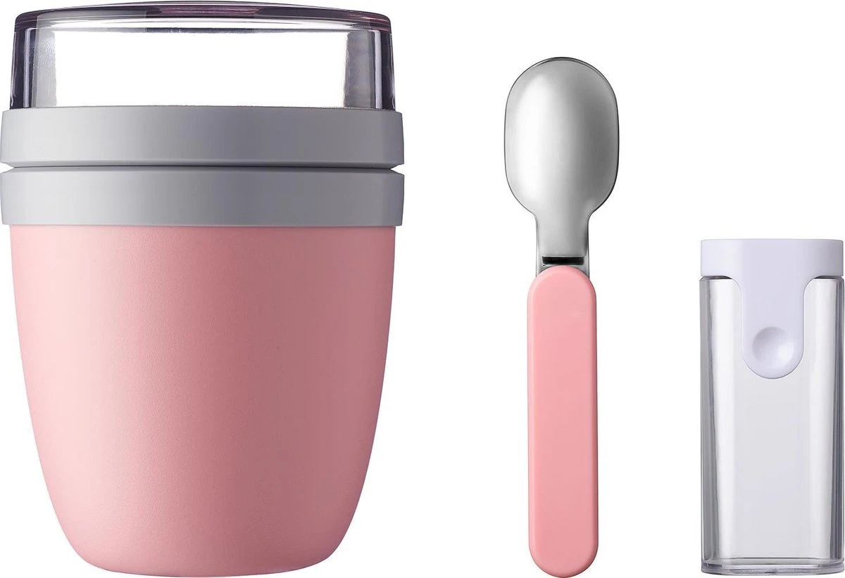 Mepal - Lunchpot + Vouwlepel Ellipse - Nordic Pink - Yoghurtbeker Met Lepel - Muesli Beker To Go - Geschikt Voor Vriezer, Magnetron En Vaatwasser. 3 Mepal - Lunchpot + Vouwlepel Ellipse - Nordic Pink - Yoghurtbeker Met Lepel - Muesli Beker To Go - Geschikt Voor Vriezer, Magnetron En Vaatwasser.