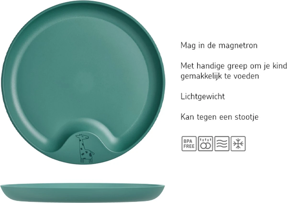 Mepal Mio – Kinderbord – Mag In De Magnetron – Deep Turquoise – Licht In Gewicht – Handige Inkeping - Kan Tegen Een Stootje 5 Mepal Mio – Kinderbord – Mag In De Magnetron – Deep Turquoise – Licht In Gewicht – Handige Inkeping - Kan Tegen Een Stootje - Afbeelding 3
