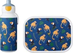 Mepal – Lunchset Campus (pu + Lb) – Pop-up Drinkfles En Broodtrommel Voor Kinderen – Jungle – Bento Box – Lekvrij