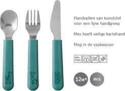 Mepal Mio – Kinderbestekset 3 –delig – Bestaat Uit Een Mes, Vork En Lepel– Deep Turquoise - Ideaal Voor Peuters En Kleuters – Kinderbestek -Gezinswaren Verkoop 1200x873 4