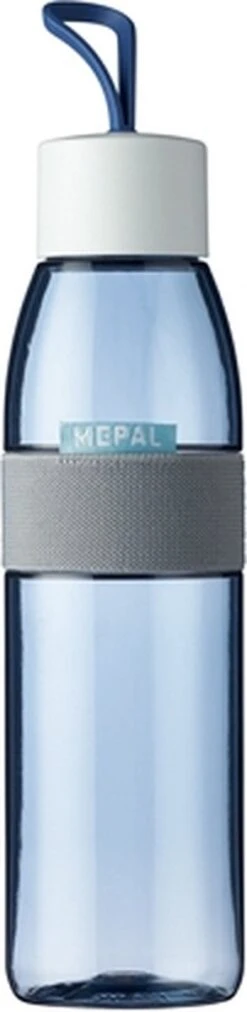 Mepal – Waterfles Ellipse – 500 Ml – Nordic Denim – Drinkfles Volwassenen – Geschikt Voor Koolzuurhoudende Dranken – Lekvrij