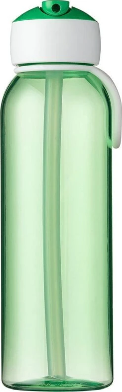 Mepal – Waterfles Flip-up Campus – 500 Ml – Groen – Drinkfles Met Een Rietje – Geschikt Voor Koolzuurhoudende Dranken