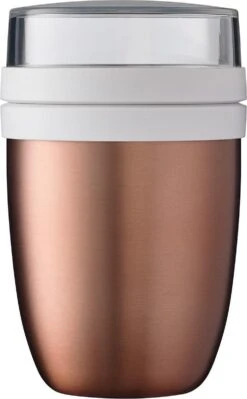 Mepal – Isoleer Lunchpot Ellipse – Houdt Je Eten 6-8 Uur Warm En 12 Uur Koud – Rose Gold – 2 Compartimenten – Soep Beker To Go – Yoghurt Beker Muesli - Thermos Lunchbox