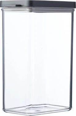 Mepal – Omnia Bewaardoos Rechthoekig 2000 Ml – Zwart – Voorraaddoos – Bewaardoos Met Deksel - Makkelijk Stapelbare Voorraadpotten – Lucht En- Aromadicht