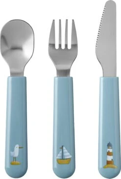 Mepal Mio – Kinderbestekset 3 –delig – Bestaat Uit Een Mes, Vork En Lepel– Sailors Bay - Ideaal Voor Peuters En Kleuters – Kinderbestek